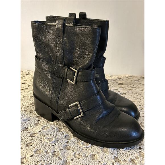 Cole Haan Shoes - COLE HAHN Fabrizia Moto Boots Black Women’s Sz 7.5 Double Buckle
